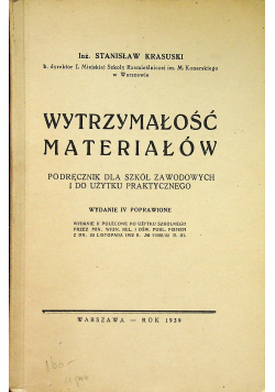 Wytrzymałość materiałów 1939 r