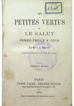 Les petites vertus ou le salut 1870 r.