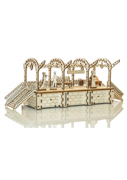 Drewniane puzzle 3D Stacja kolejowa