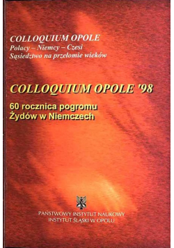 Colloquium Opole 98 60 rocznica pogromu Żydów w Niemczech