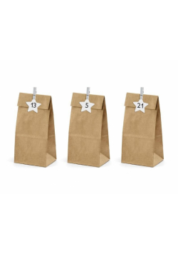 Kalendarz adwentowy Torebki kraft 24szt