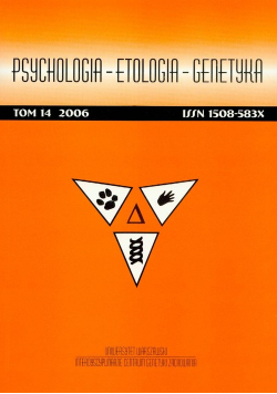 Psychologia etologia genetyka Tom 14/2006