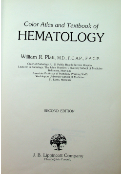 Color Atlas and Textbook of Hematology