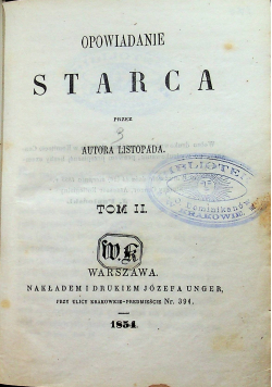 Opowiadanie Starca tom II