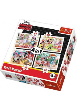 Puzzle 4w1 Minnie z przyjaciółmi TREFL