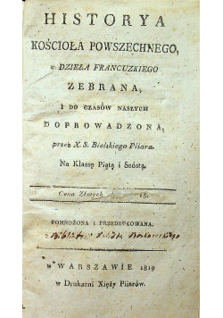 Historya Kościoła powszechnego 1819r