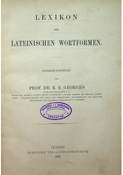 Lexikon der lateinischen wortformen 1889 r.