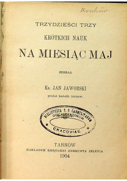 Trzydzieści trzy krótkich nauk na miesiąc maj 1904r