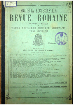 Analecta Ecclesiastica Revue Romaine  1894 r
