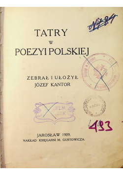 Tatry w poezyi polskiej 1909 r
