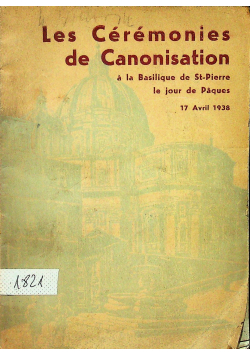 Les Ceremonies de Canonisation 1938 r