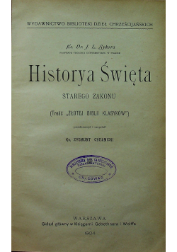Historia Święta Starego Zakonu 1904 r.