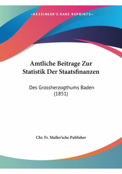 Amtliche Beitrage Zur Statistik Der Staatsfinanzen