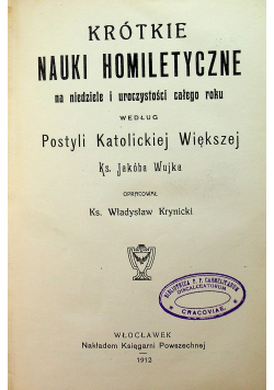 Krótkie nauki homiletyczne 1912 r.
