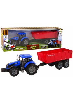 Traktor z przyczepą niebieski