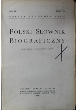 Polski słownik biograficzny tom IX zeszyt 40