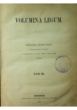 Volumina legum Tom III 1859 r.
