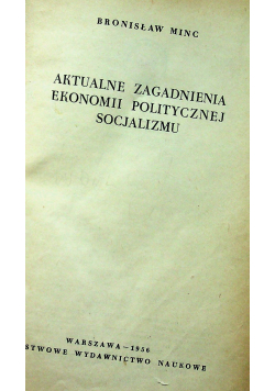 Aktualne zagadnienia ekonomii politycznej