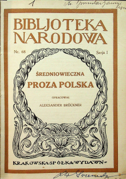 Średniowieczna proza polska 1923 r.