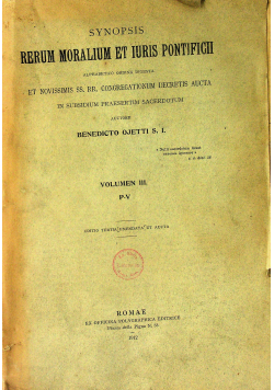 Synopsis rerum moralium et iuris pontificii 1912 r