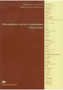 Obowiązkowe wiersze w gimnazjum Karty pracy