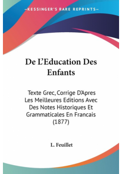 De L'Education Des Enfants