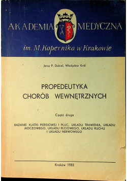 Propedeutyka chorób wewnętrznych Część druga