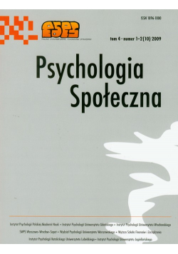 Psychologia społeczna  1-2 2009 Tom 4