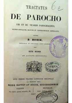 Tractatus de parocho 1861 r