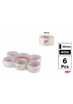 Taśma pakowa przezroczysta 48mmx40m (6szt)