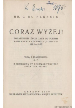 Coraz wyżej!, 1930 r.