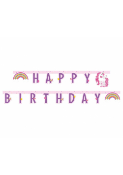 Banner Unicorn Rainbow Happy Birthday