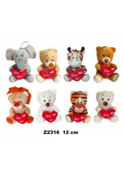 Zwierzęta z sercem 12cm MIX