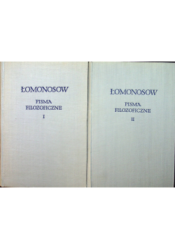 Łomonosow Pisma filozoficzne 2 tomy
