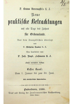 Neue Praktische Betrachtungen auf alle Lage des Jahres 1898 r.