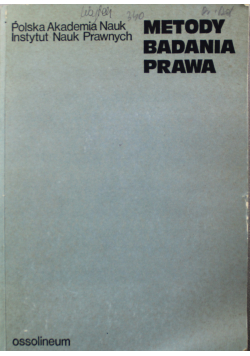 Metody badania prawa materiały sympozjum Warszaw28 29 IV 1971 r
