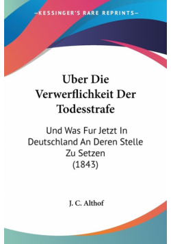 Uber Die Verwerflichkeit Der Todesstrafe