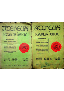 Ateneum kapłańskie 1936r 2 tomy