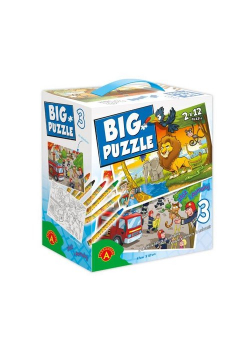 Big Puzzle 3 zwierzęta afrykańskie/straż pożarna