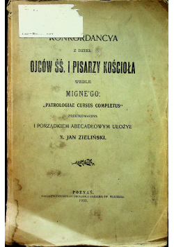 Konkordancya tom 1  1908 r