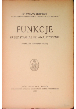 Funkcje przedstawialne analitycznie