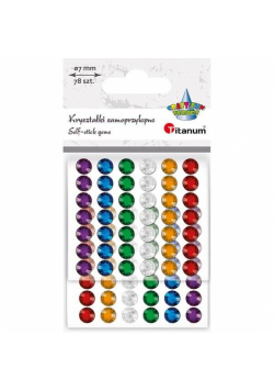 Kryształki samoprzylepne okrągłe 7mm 78szt mix