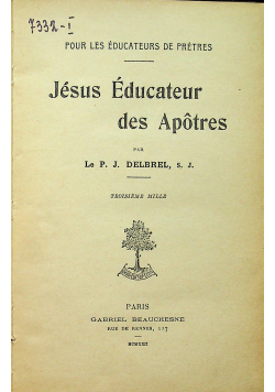 Jesus Educateur des Apotres 1922r