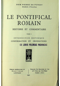 Le Pontifical Romain Tome I 1930 r.