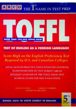 Toefl: Test of English As a Foreign Language