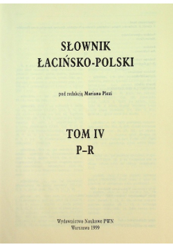 Słownik łacińsko polski Tom IV