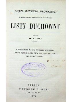 Listy duchowne 1843 - 1874 1874 r