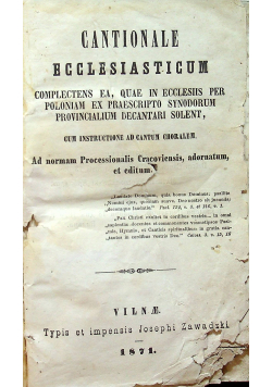 Cantionale ecclesiasticum 1871 r.