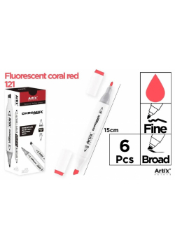 Marker Chromax z 2 końcówk. fluor coral 121 (6szt)