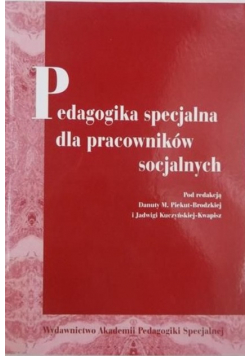 Pedagogika specjalna dla pracowników socjalnych